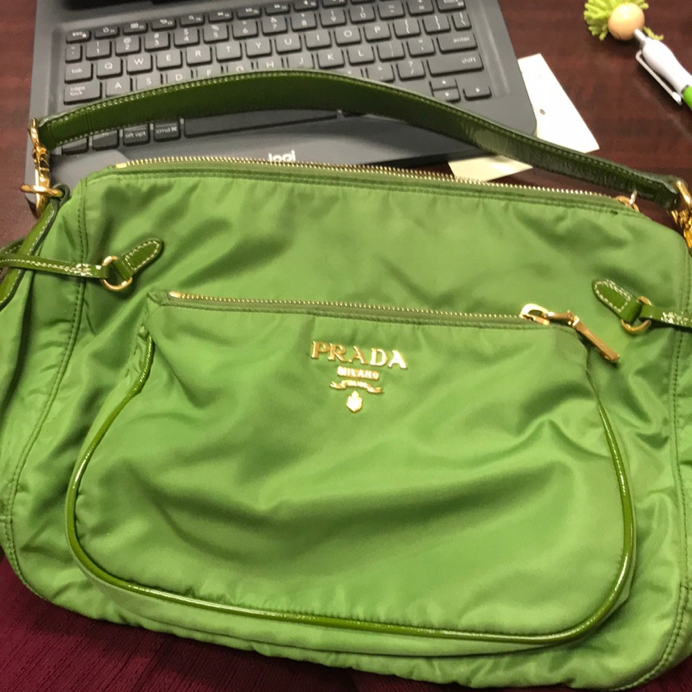 Beautiful green lightly used Prada purse
